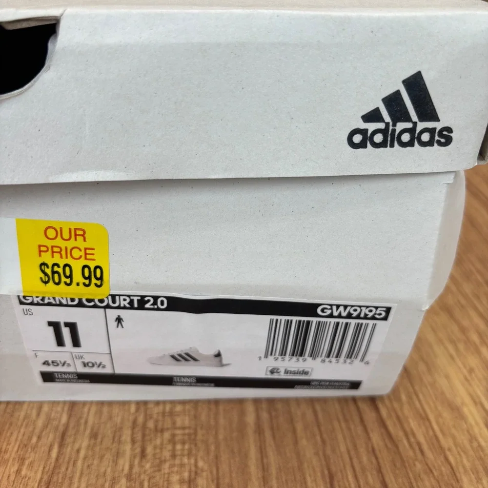 Adidas Grand Court 2.0 Shoes Mens 11 White Black GW9195 Sneakers
